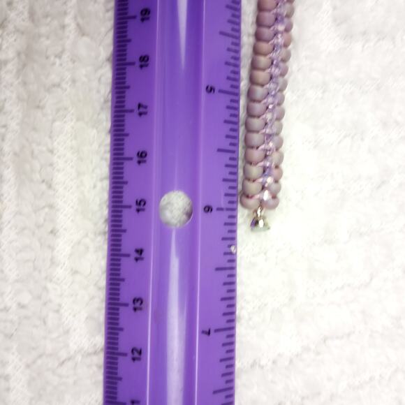 HANDMADE ~Lavender Sparkle Herringbone  & Crystals Bracelet ~6¼'' - Picture 6 of 7